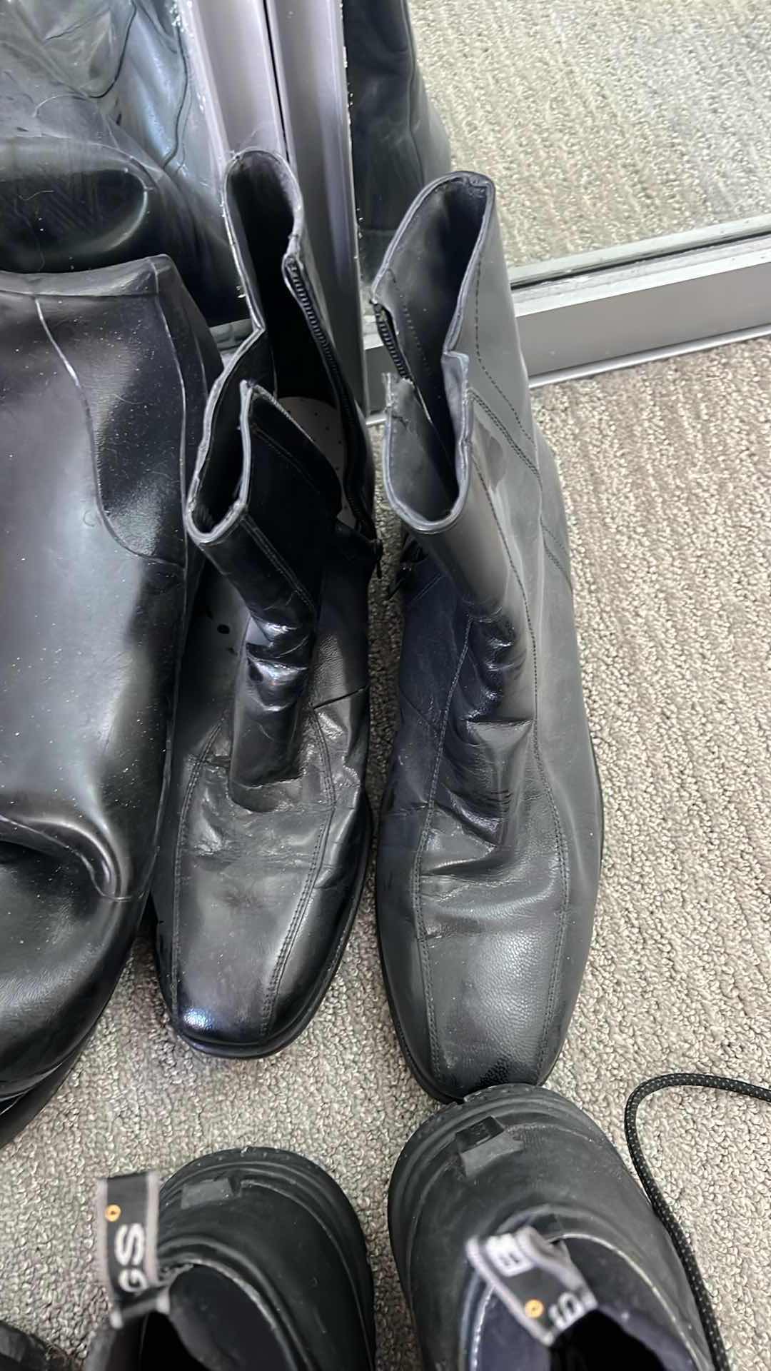 Photo 4 of 5 PAIRS - MEN’S BLACK BOOTS (SIZE 12)