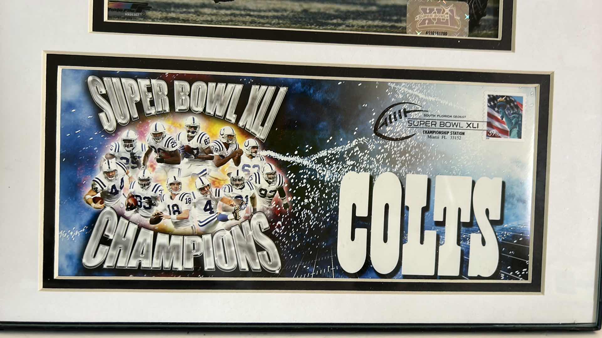 Photo 2 of COLLECTIBLE SUPER BOWL XLI CHAMPION COLTS 12” x 16”