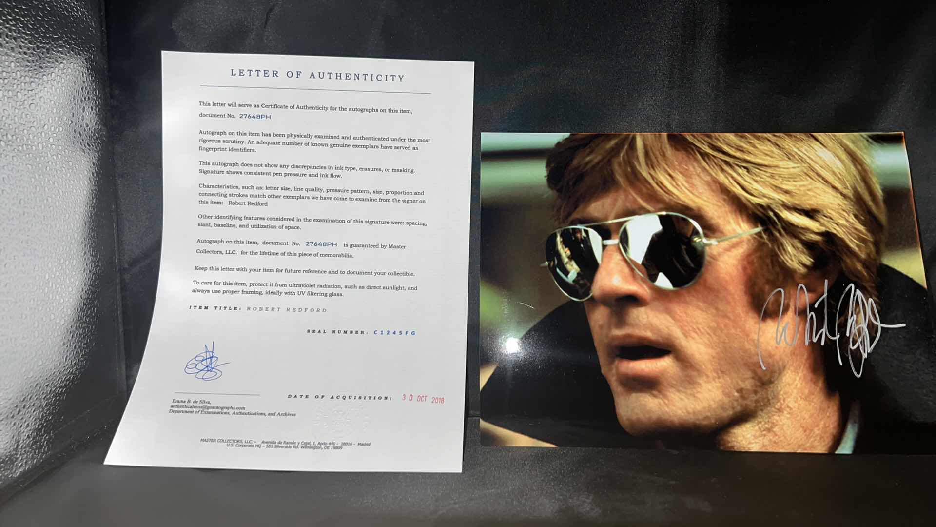 Photo 3 of ROBERT REDFORD - SIGNED AUTOGRAPHED PICTURE W LETTER OF AUTHENTICITY