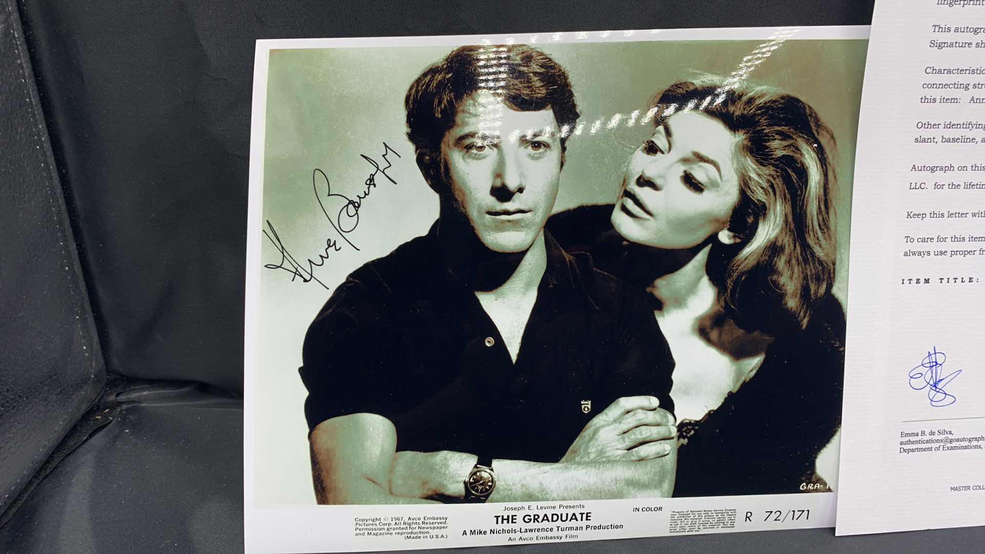Photo 2 of ANNE BANCROFT - SIGNED AUTOGRAPHED PHOTO W LETTER OF AUTHENTICITY 8” X 10”