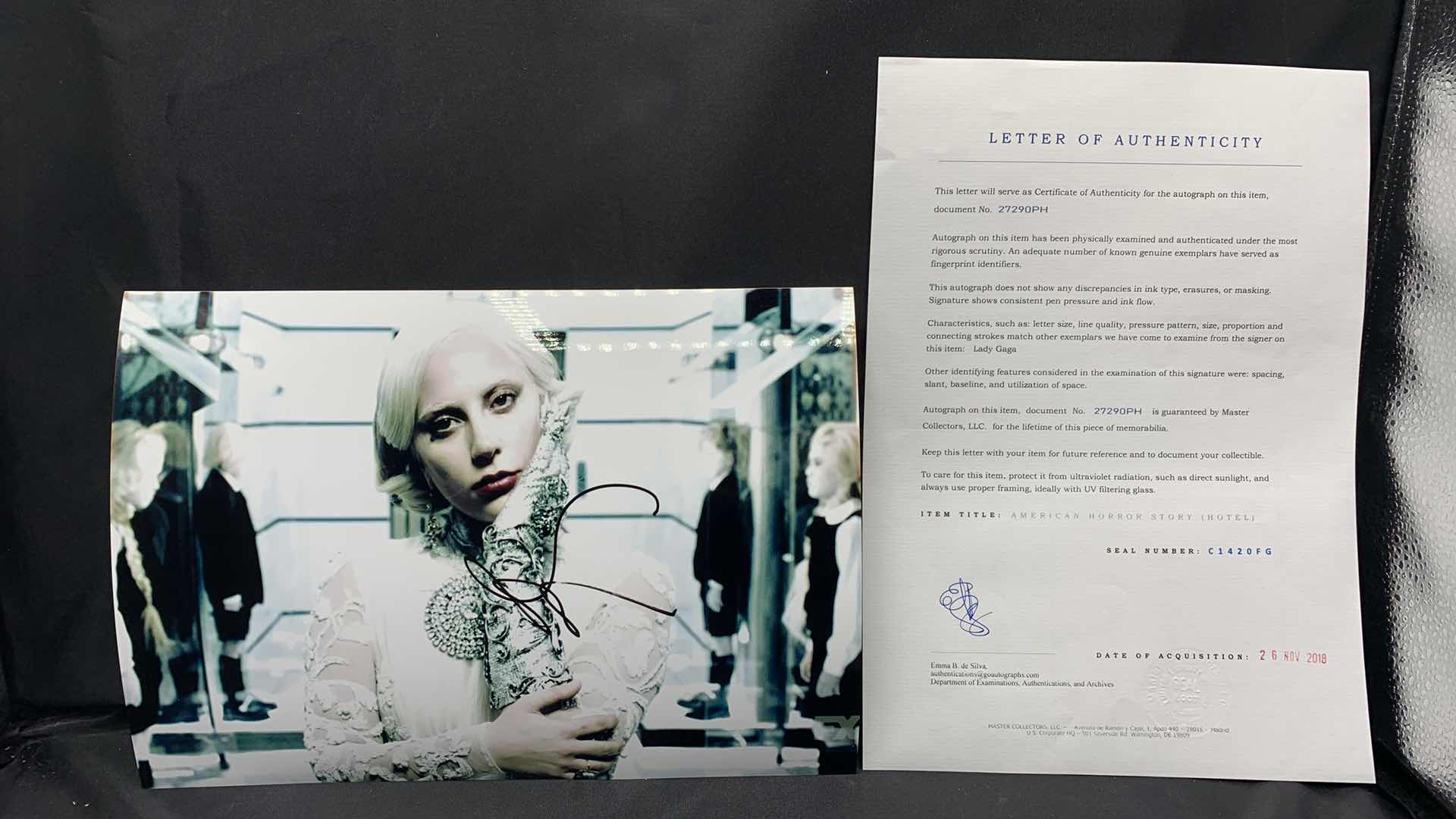 Photo 1 of LADY GAGA  - SIGNED AUTOGRAPHED PHOTO W LETTER OF AUTHENTICITY 8” X 10”