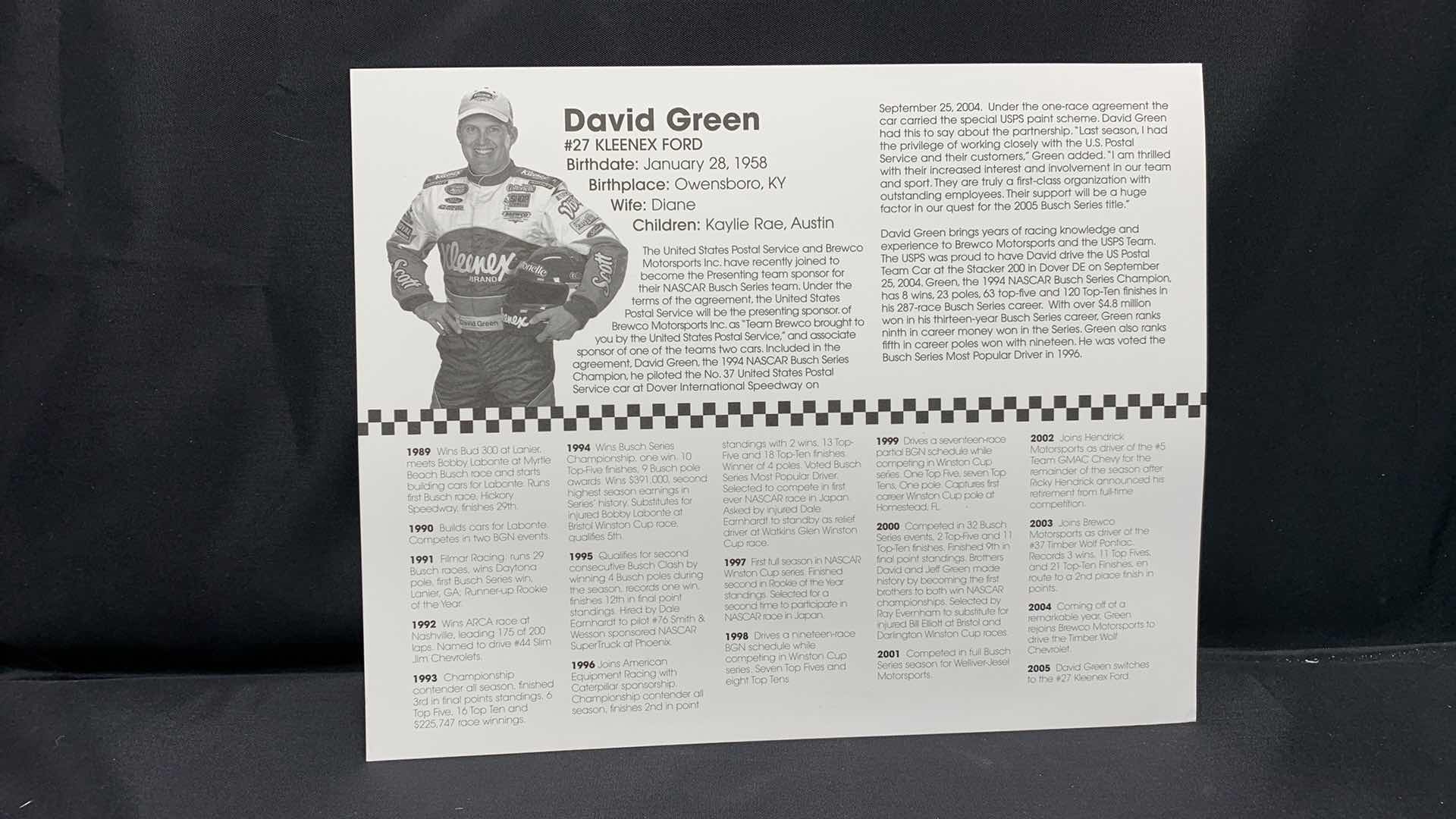 Photo 2 of DAVID GREEN AUTOGRAPHED 8” X 10”