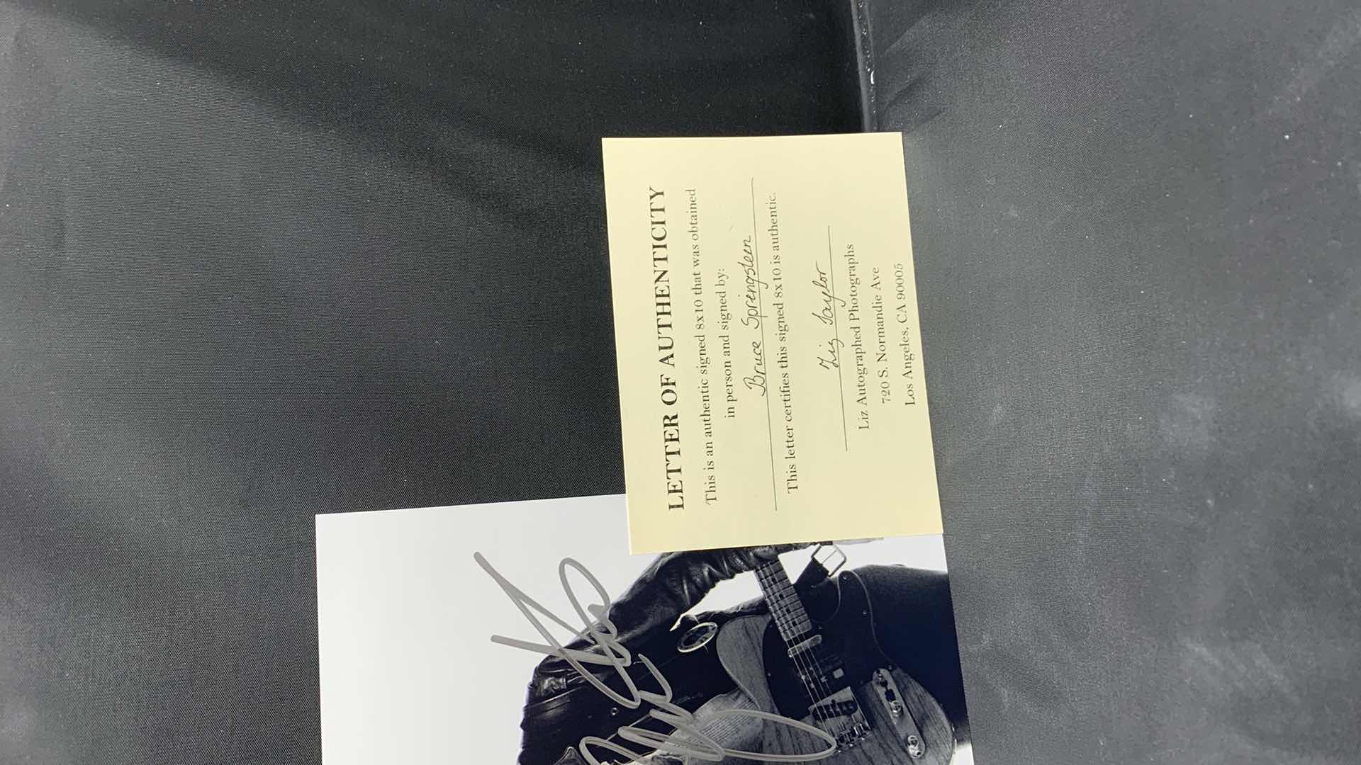 Photo 3 of BRUCE SPRINGSTEEN - SIGNED AUTOGRAPHED PHOTO W LETTER OF AUTHENTICITY 8” X 10”