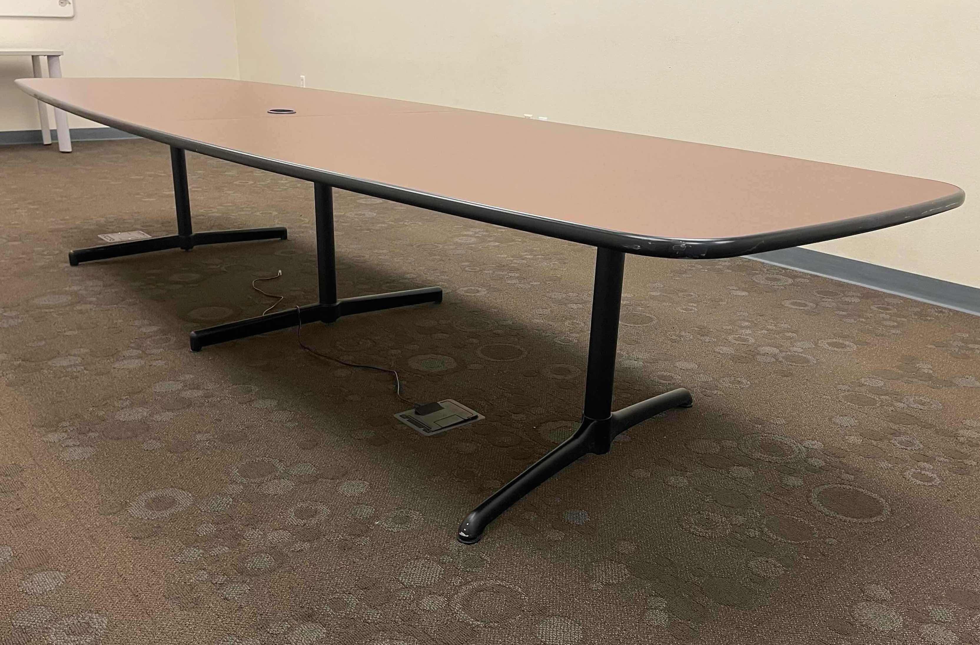 Photo 3 of STEEL CASE CONFERENCE TABLE DARK CHERRY 149” X 47.75” (WIDEST) X H27.75”