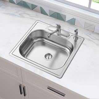 Photo 2 of GLACIER BAY 25” STAINLESS STEEL 22G TOP MOUNT ALL IN ONE KITCHEN SINK 598536