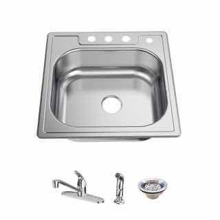 Photo 1 of GLACIER BAY 25” STAINLESS STEEL 22G TOP MOUNT ALL IN ONE KITCHEN SINK 598536