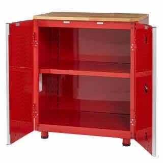 Photo 2 of HUSKY READY TO ASSEMBLE RED STEEL 24G 2 DOOR GARAGE BASE CABINET 28” X 18.3” H32.8”