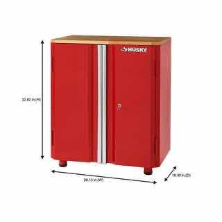 Photo 3 of HUSKY READY TO ASSEMBLE RED STEEL 24G 2 DOOR GARAGE BASE CABINET 28” X 18.3” H32.8”