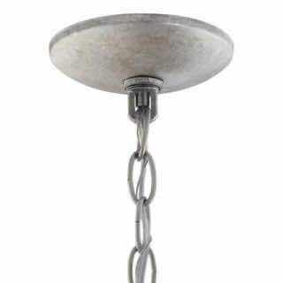 Photo 3 of HOME DECORATORS COLLECTION GALVANIZED FINISH & ANTIQUE WHITE WOOD ACCENTS KEOWEE 6-LIGHT CHANDELIER 1005 910 695