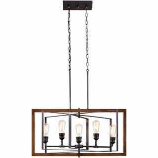 Photo 1 of HOME DECORATORS COLLECTION GILDED IRON FINISH & WOOD ACCENTS PALERMO GROVE 5-LIGHT CHANDELIER 1001 715 485