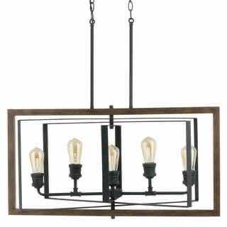 Photo 2 of HOME DECORATORS COLLECTION GILDED IRON FINISH & WOOD ACCENTS PALERMO GROVE 5-LIGHT CHANDELIER 1001 715 485