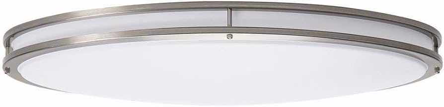 Photo 3 of HAMPTON BAY 32” BRUSHED NICKEL LED OVAL FLUSH MOUNT LIGHT