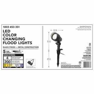 Photo 2 of HAMPTON BAY BLACK LOW VOLTAGE OUTDOOR LANDSCAPE LED FLOOD LIGHTS 4PACK IWH1501LS-6-4PK