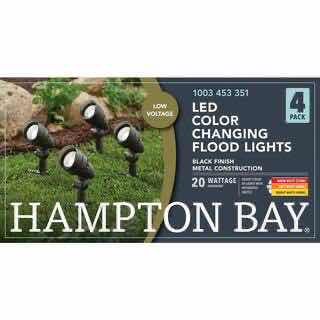 Photo 3 of HAMPTON BAY BLACK LOW VOLTAGE OUTDOOR LANDSCAPE LED FLOOD LIGHTS 4PACK IWH1501LS-6-4PK