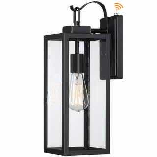 Photo 1 of PIA RICCO MATTE BLACK DUSK TO DAWN SENSOR OUTDOOR LANTERN WALL SCONE