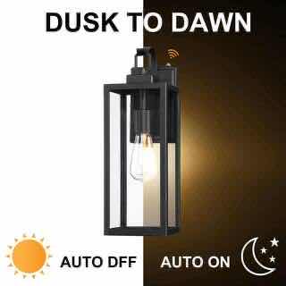 Photo 4 of PIA RICCO MATTE BLACK DUSK TO DAWN SENSOR OUTDOOR LANTERN WALL SCONE