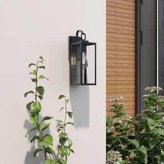 Photo 3 of PIA RICCO MATTE BLACK DUSK TO DAWN SENSOR OUTDOOR LANTERN WALL SCONE