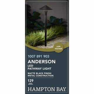 Photo 5 of HAMPTON BAY ANDERSON MATTE BLACK LOW VOLTAGE LED OUTDOOR LANDSCAPE HAT PATH LIGHT KZB1501HX-01/MB