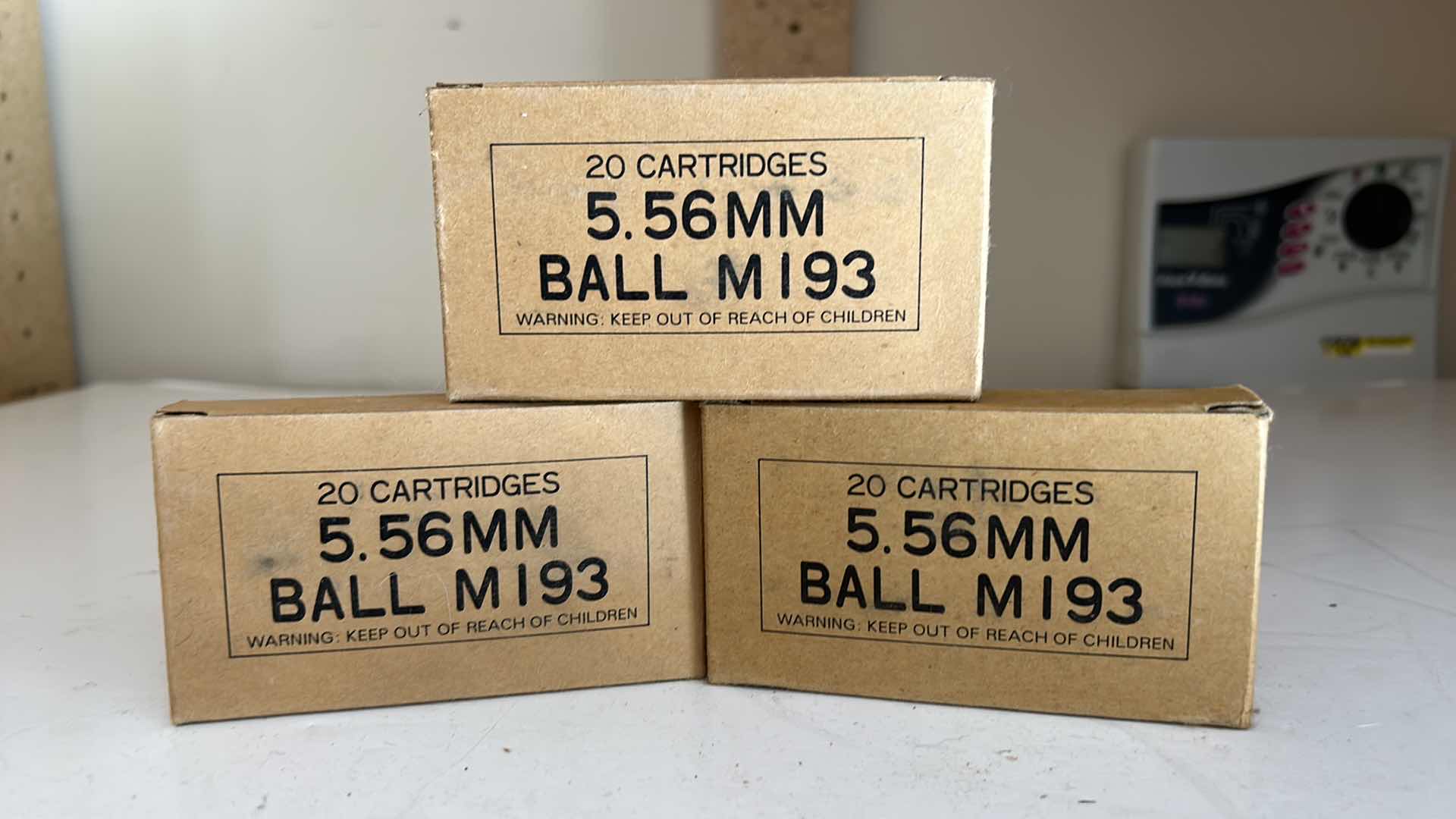 Photo 1 of 3 BOXES 20 CARTRIDGES 5.56 BALL M193