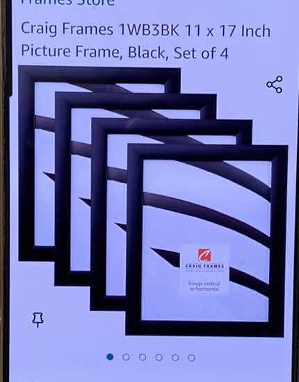 Photo 1 of CRAIGS FRAMES 4 PACK NEW IN BOX 11” X 17”