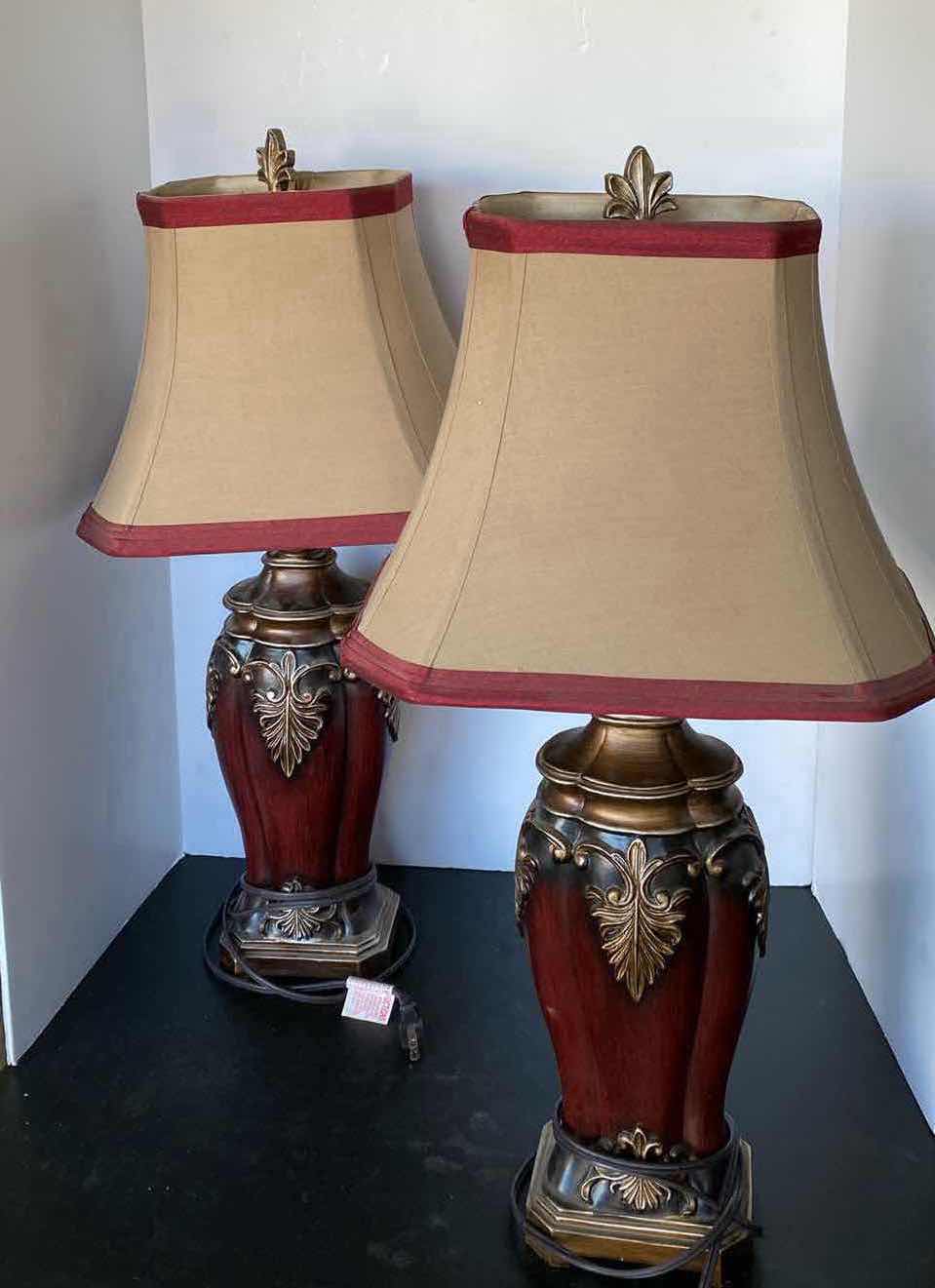 Photo 1 of PAIR OF TABLE LAMPS H28”