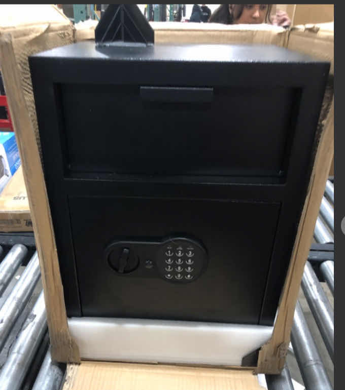 Photo 2 of 2.6 Cu Ft Fireproof Drop Safe With Quick Place Drop Slot, Anti-Theft Business Security Depository Safe With Combination Lock & 2 Keys, Large Drop Box Safe For Cash, Mail, Checks, Document