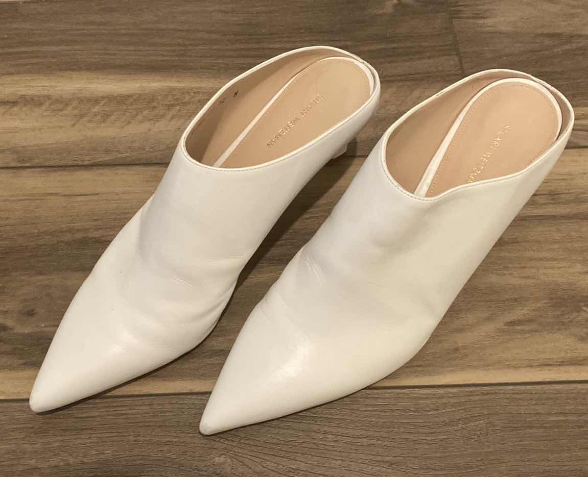 Photo 2 of WOMENS SIZE 12W STUART WEITZMAN MIRA CREAM COLOR MULES