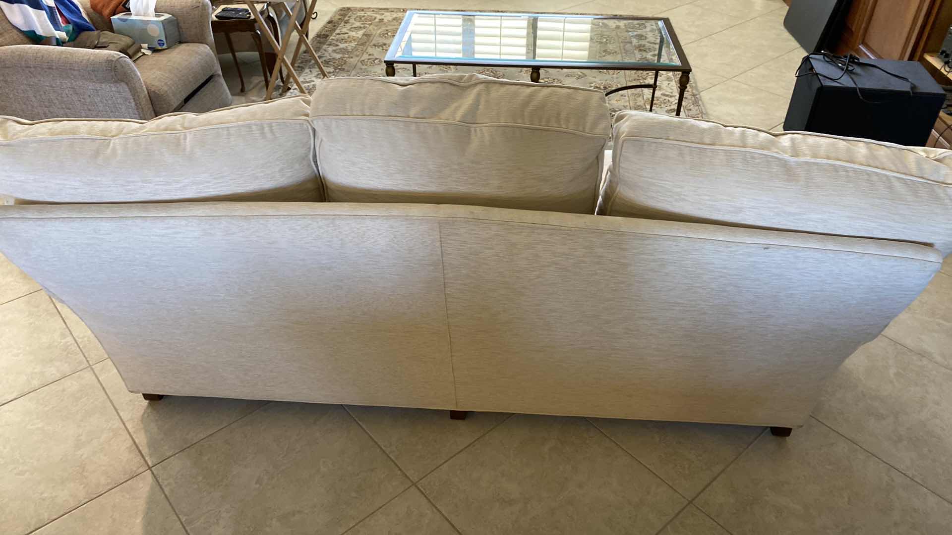 Photo 7 of 82” MICHAEL THOMAS CREAM FABRIC UPHOLSTERY SOFA