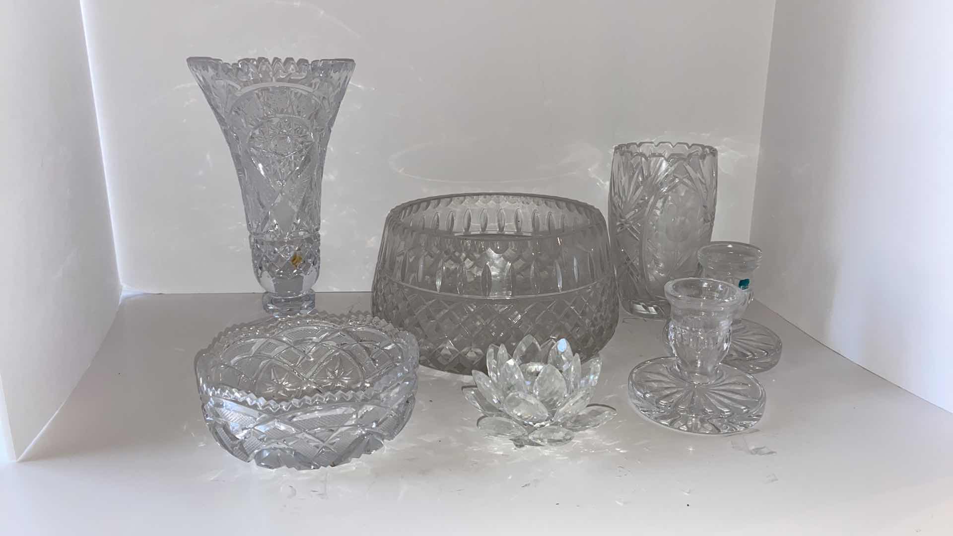 Photo 1 of CUT GLASS AND CRYSTAL 7 PIECE ASSORTMENT