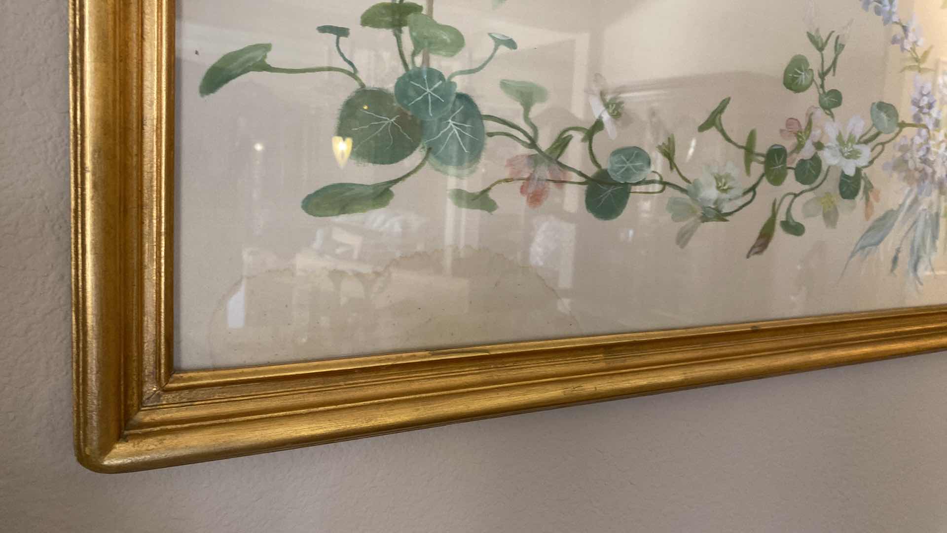 Photo 3 of GOLD FRAMED ANGEL PRINT, WATER DAMAGE IN BOTH LOWER CORNERS 72” x 28”