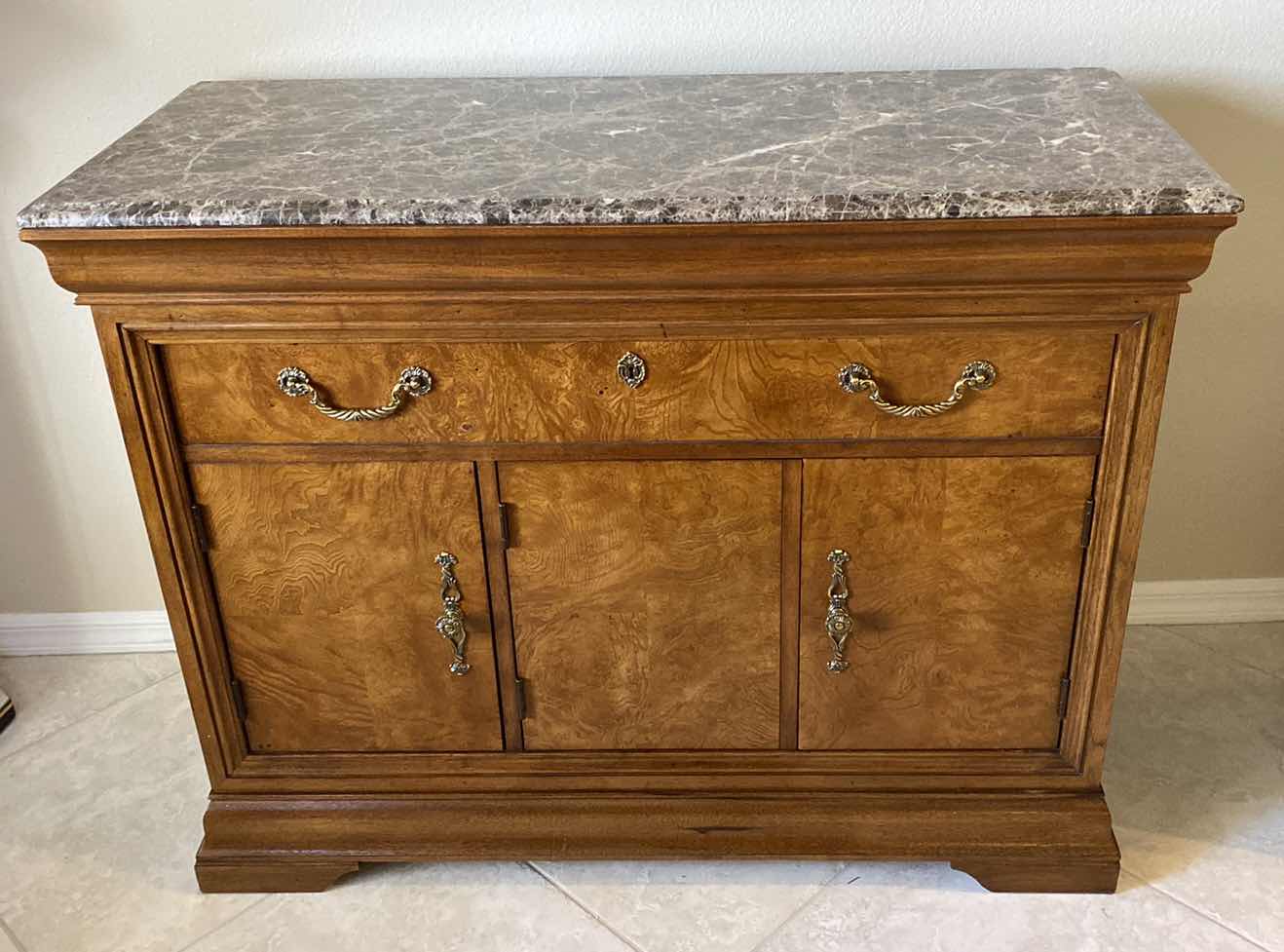 Photo 1 of THOMASVILLE VINTAGE SIDEBOARD WITH BROWN MARBLE TOP 45“ x 20“ H 35”