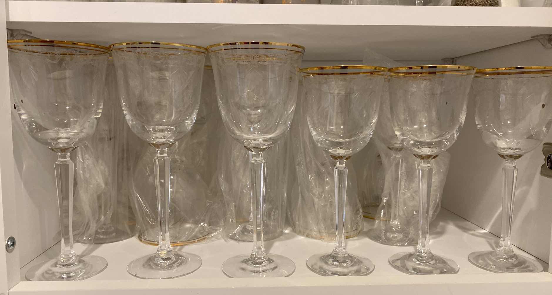 Photo 1 of VINTAGE 16 LENOX GOLD RIMMED WINE GLASSES / 8 RED AND 8 WHITE