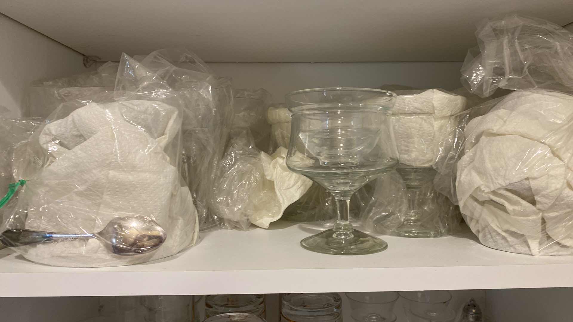 Photo 3 of 3 SHELVES IN BUTLER PANTRY GLASSES AND ICE CREAL BOWLS