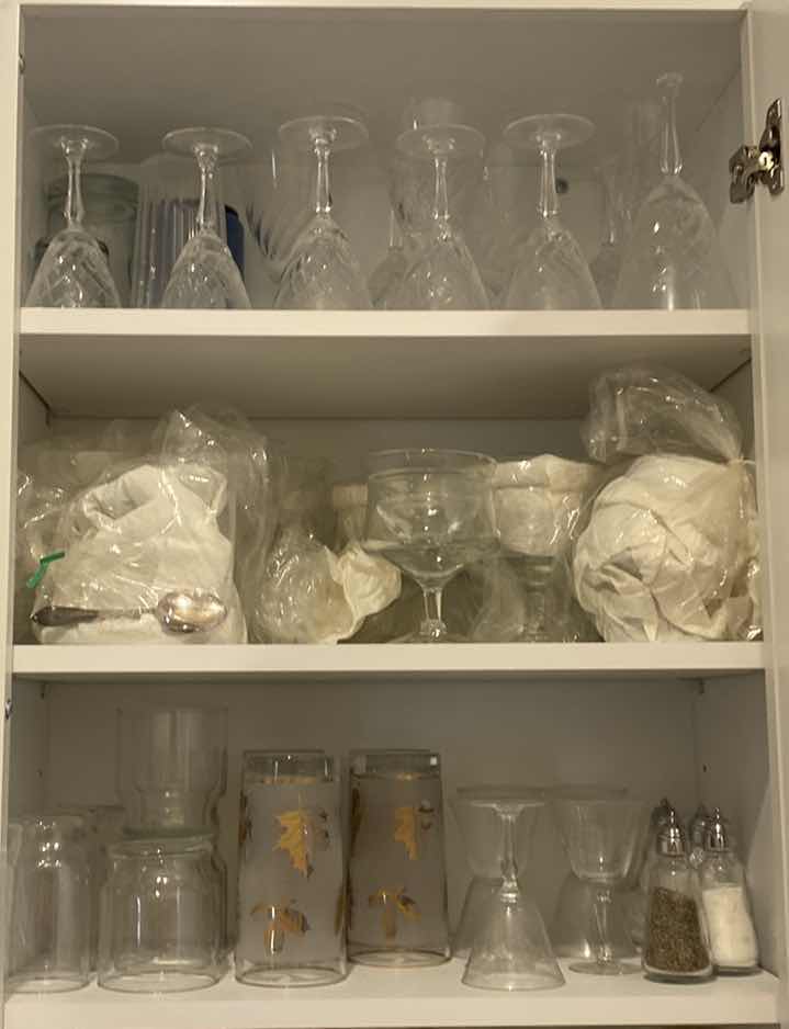 Photo 1 of 3 SHELVES IN BUTLER PANTRY GLASSES AND ICE CREAL BOWLS