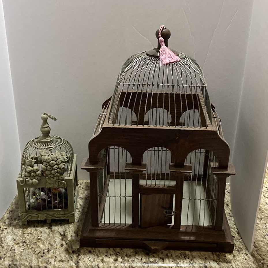 Photo 1 of PAIR OF BIRD CAGE DECOR LARGEST 14“ x 12“ H 19”