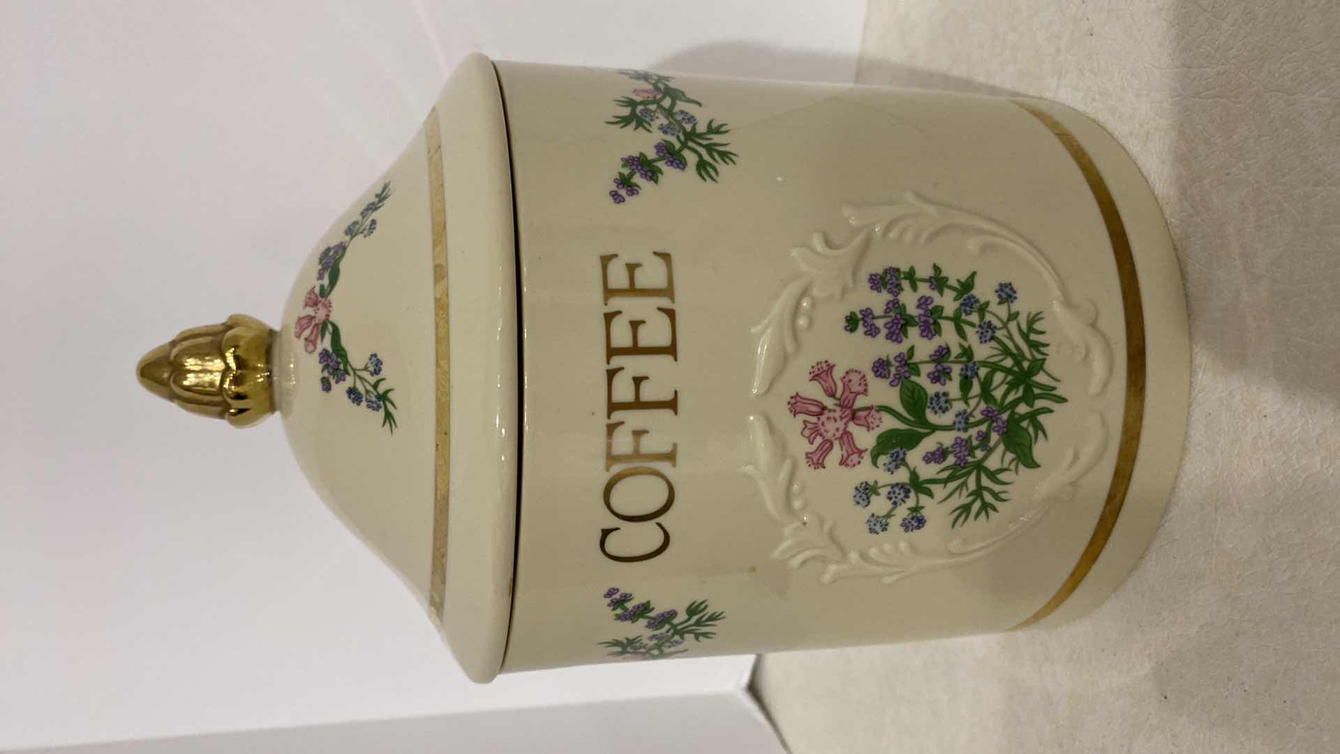Photo 1 of VINTAGE LENOX FINE PORCELAIN CANISTER - cracked see pic