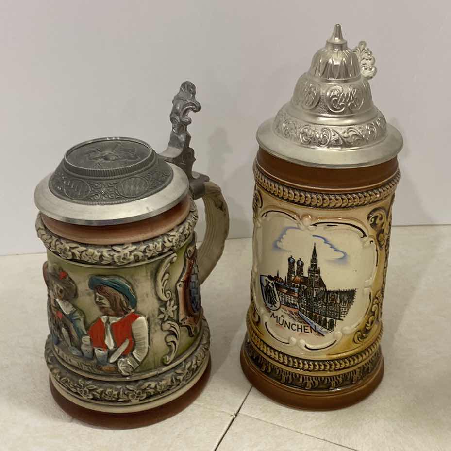 Photo 1 of PAIR OF GERMAN BEER STEINS