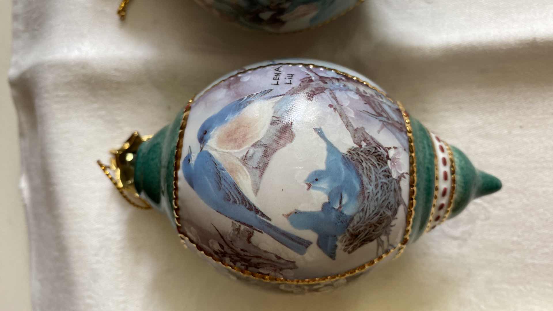 Photo 3 of VINTAGE THREE LENA LIU’s NATURES POETRY PORCELAIN ORNAMENTS COLLECTIBLES BY BRADFORD EXCHANGE WITH CERTIFICATE OF AUTHENTICITY