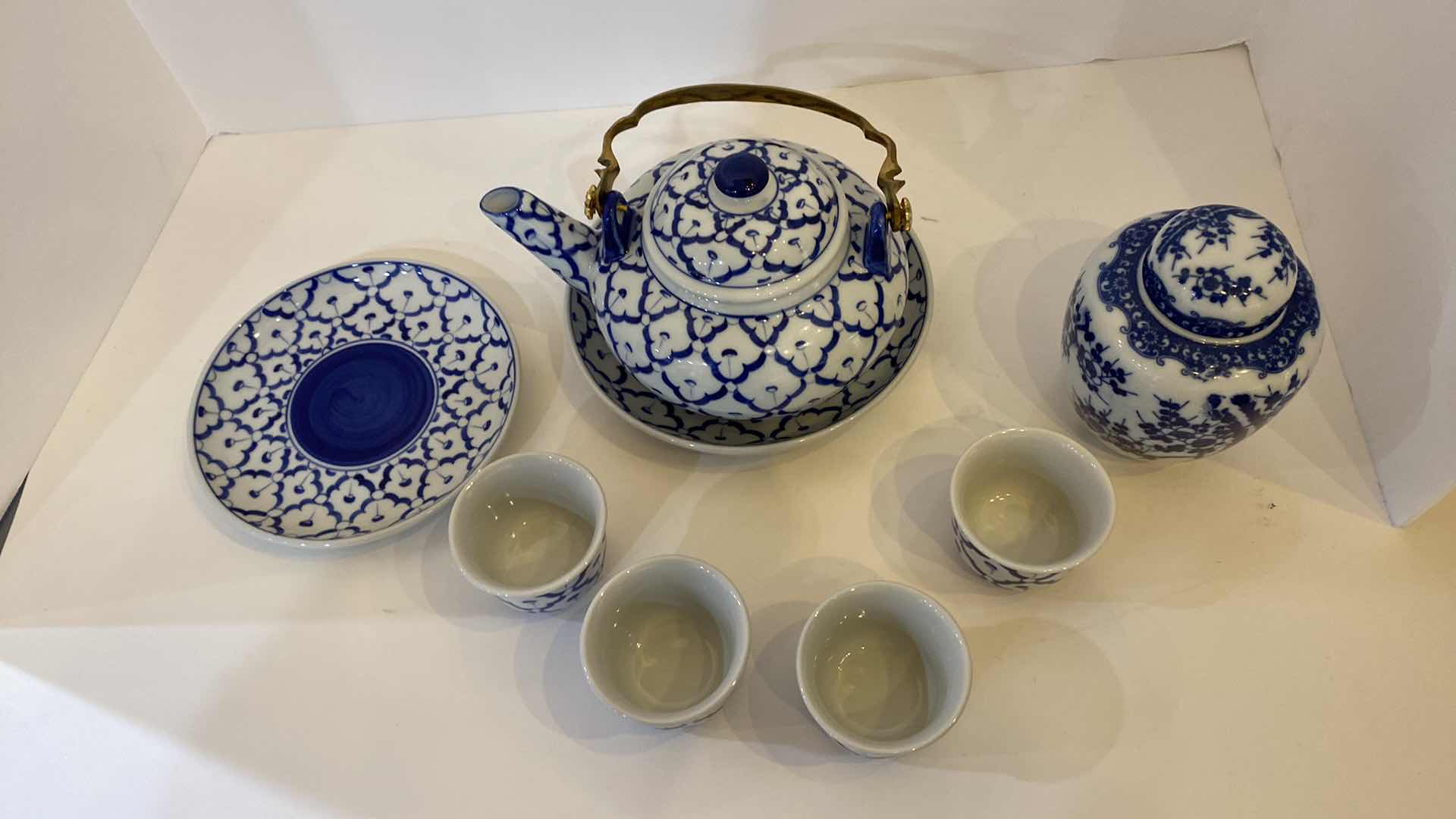 Photo 2 of MY IMPORTS TEA SET AND GINGER JAR