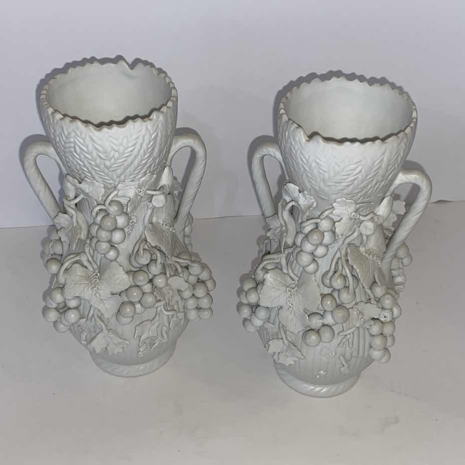 Photo 2 of PAIR OF CERAMIC VASES  4” X 8”