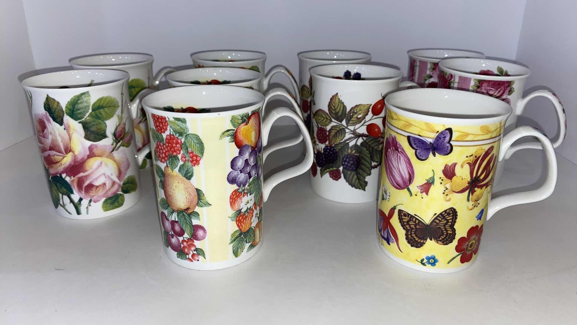 Photo 1 of ROY KIRKHAM FINE BONE CHINA COFFEE CUP ASSORTMENT 0F 10