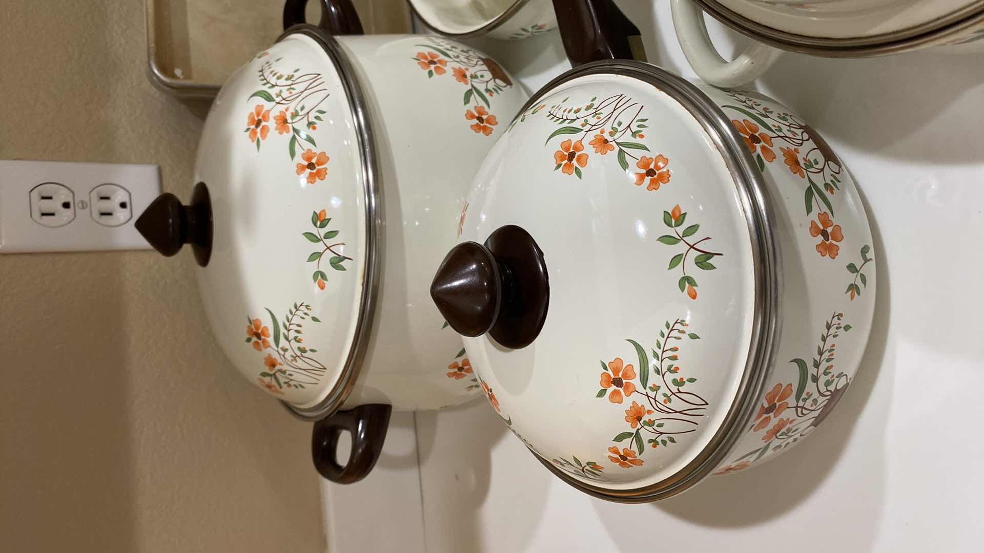 Photo 2 of 13 PIECE COUNTRY SIDE COLLECTION JMP MADE IN SPAIN ENAMEL POTS AND PAND AND 4 SQUARE CAKE PANS