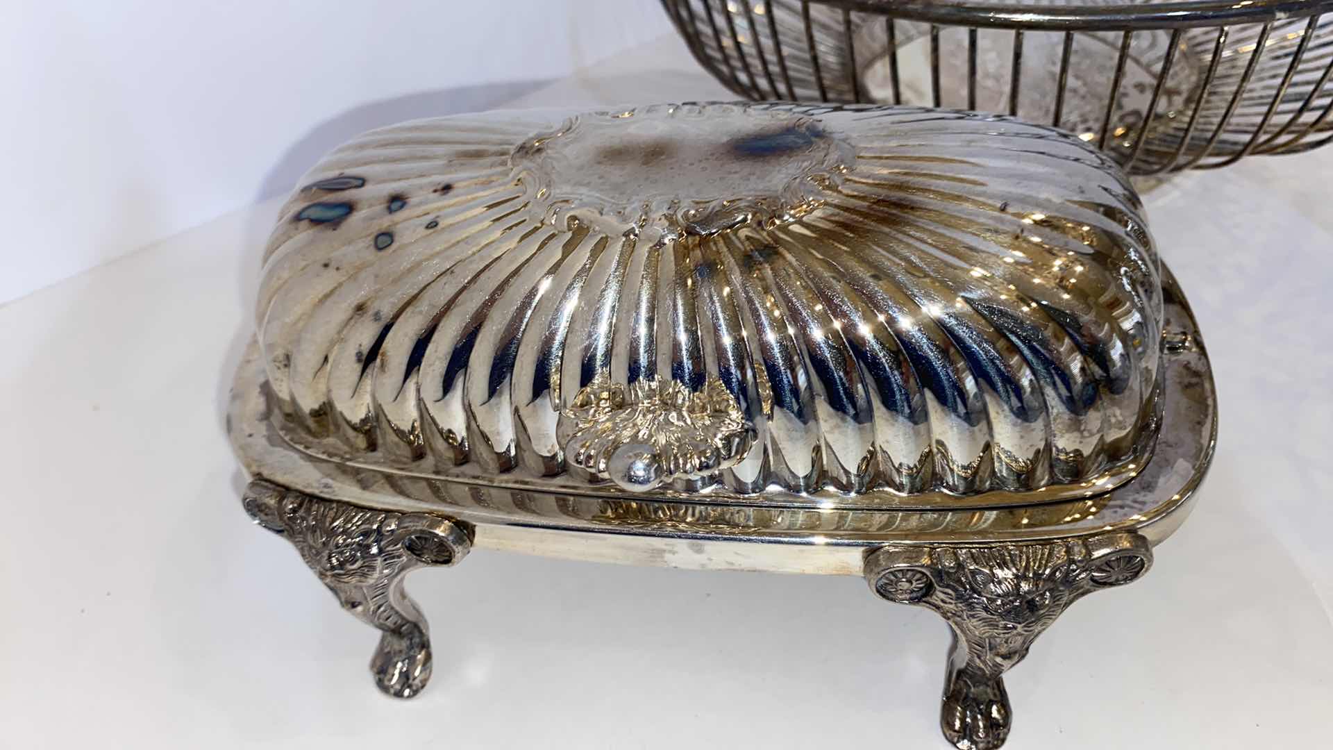 Photo 3 of LEONARD SILVERPLATE BREAD BASKET, FB ROGERS SILVERPLATE BUTTER DISH AND MORE