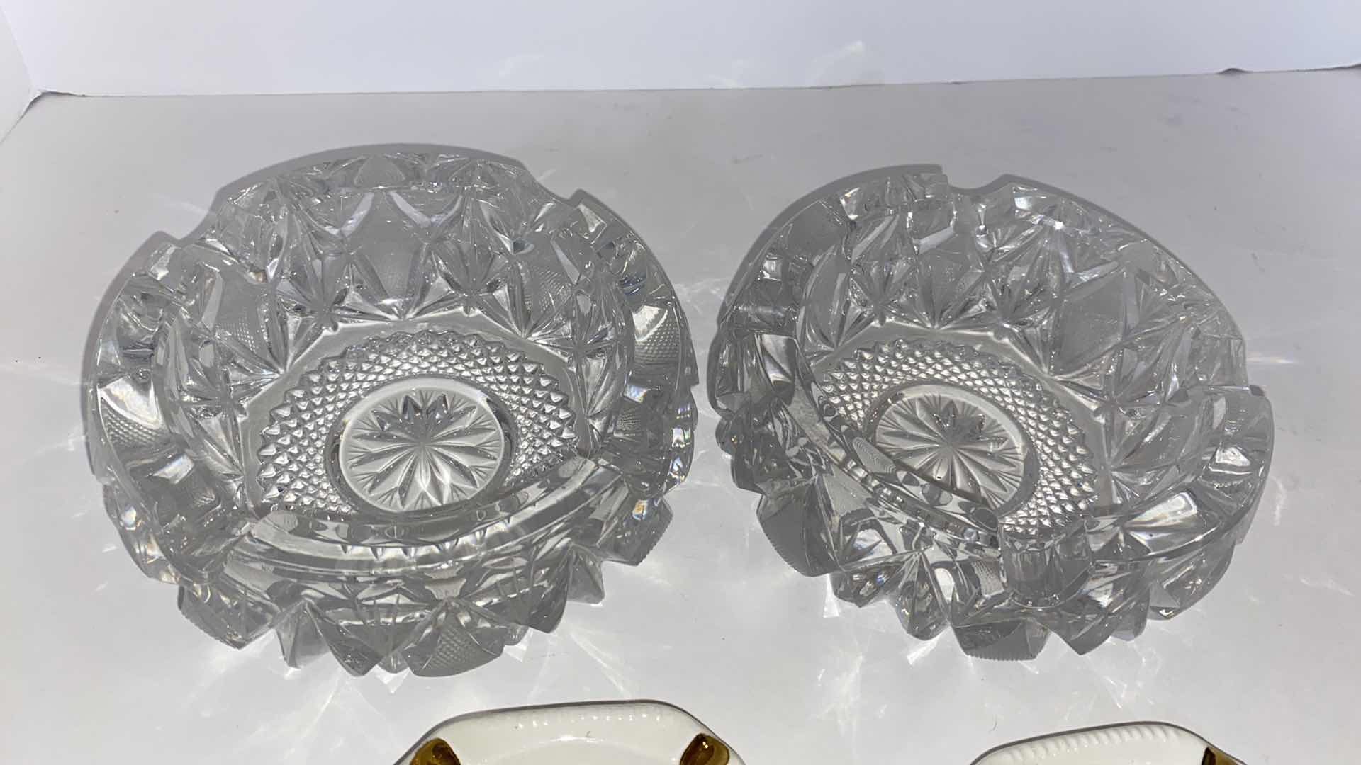 Photo 2 of PAIR OF CRYSTAL ASHTRAYS 5.5” AND ROMA ASHTRAYS