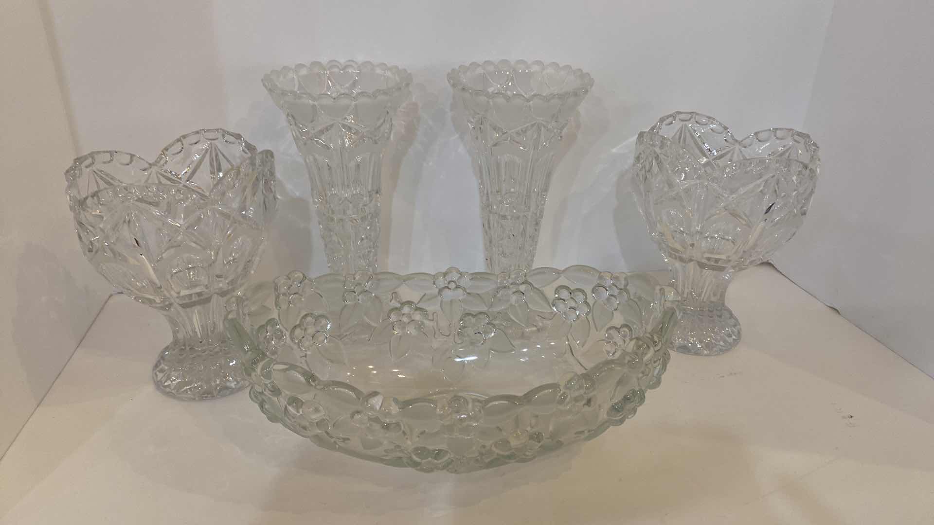 Photo 2 of CRYSTAL VASES 8” AND BOWL 10.5”