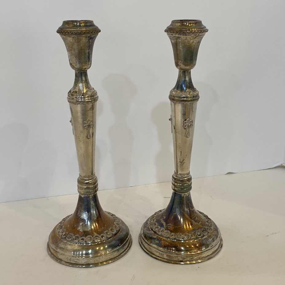 Photo 1 of 925 SILVER CANDLESTICKS FROM ISRAEL H 9”