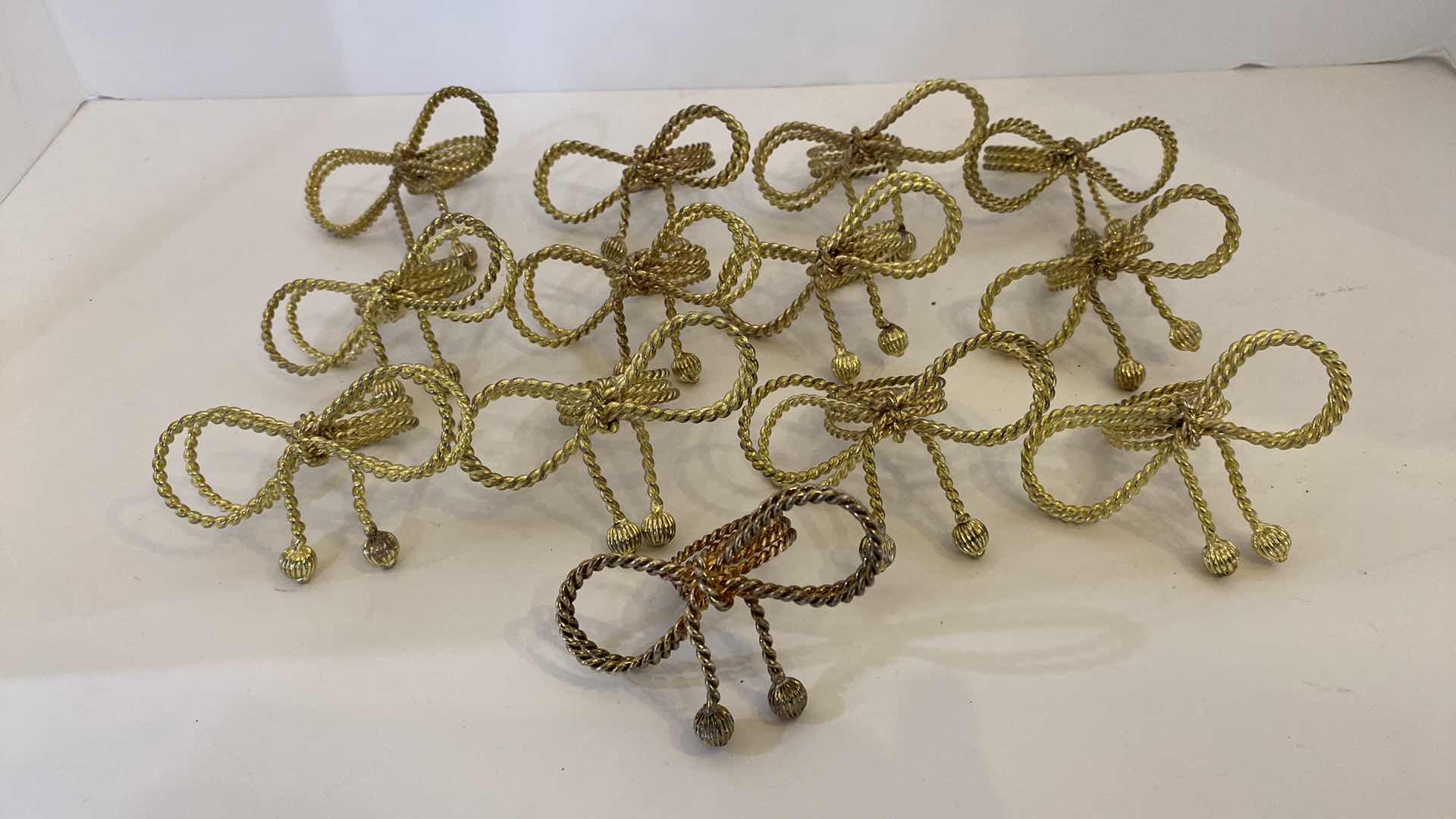 Photo 1 of 13 GOLD BRAIDED BOWS NAPKIN RINGS