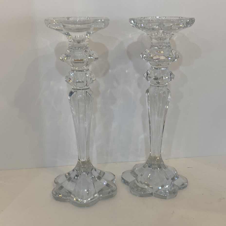 Photo 1 of HEAVY CRYSTAL CANDLESTICKS H 12”