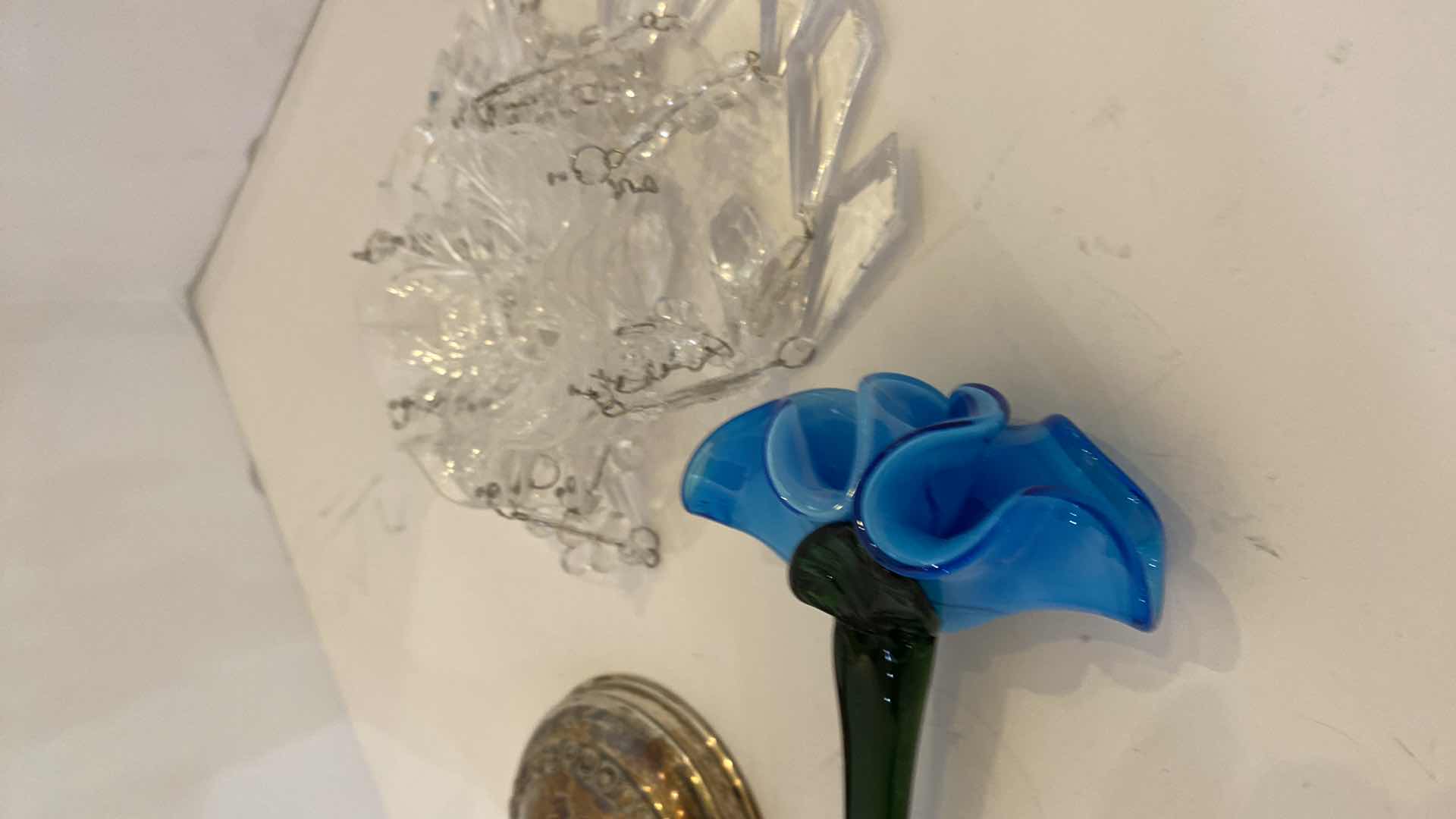 Photo 5 of GLASS FLOWER AND 7 WAX DRIP PROTECTORS FOR CANDLESTICKS ( CANDLESTICK NOT INCLUDED)