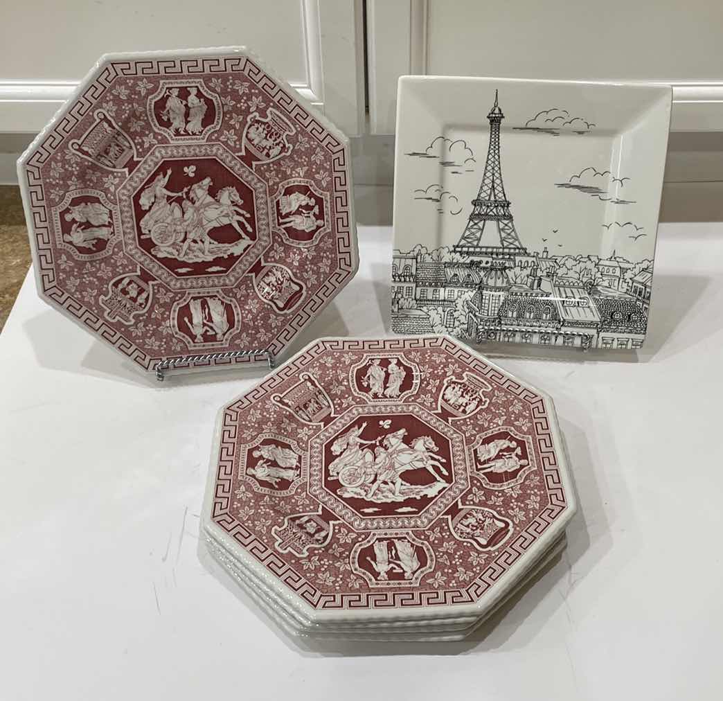 Photo 1 of 5 SPODE ARCHIVE SUTHERLAND COLLECTION GREEK PLATES AND 1 PARIS PLATE AND SMALL TRAY